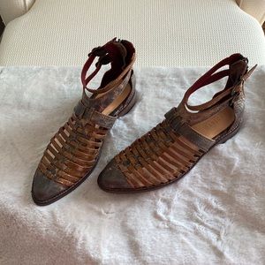 BedStu leather booties. Brand new, never worn, size 9.  Zipper back, low heel.